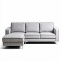 Sectional sofa with chaise lounge in grey fabric 240 x 90 x 85cm