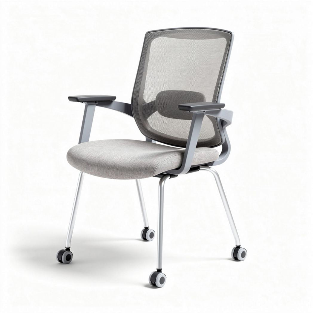 Mesh office chair with adjustable arms and chrome base 50 x 50 x 90cm