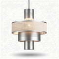 Metal and fabric pendant lamp with perforated design for home lighting 30 x 30 x 40cm