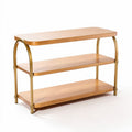 Wooden console table with metal frame suitable for living room decor 100 x 40 x 80cm