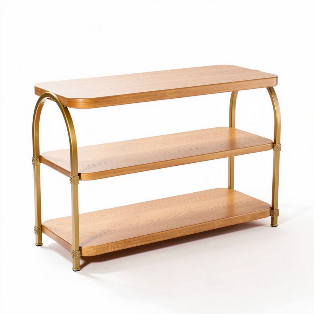 Wooden console table with metal frame suitable for living room decor 100 x 40 x 80cm