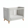 Modern minimalist baby crib in gray and wood finish 120 x 60 x 90cm