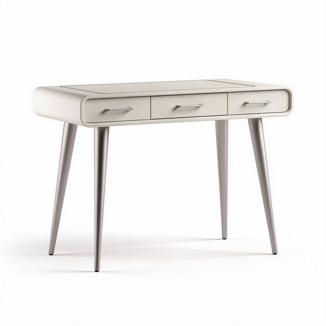 Small writing desk with three drawers in light gray 120 x 60 x 75cm