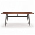 Wooden dining table with metal legs 160 x 80 x 75cm in brown color